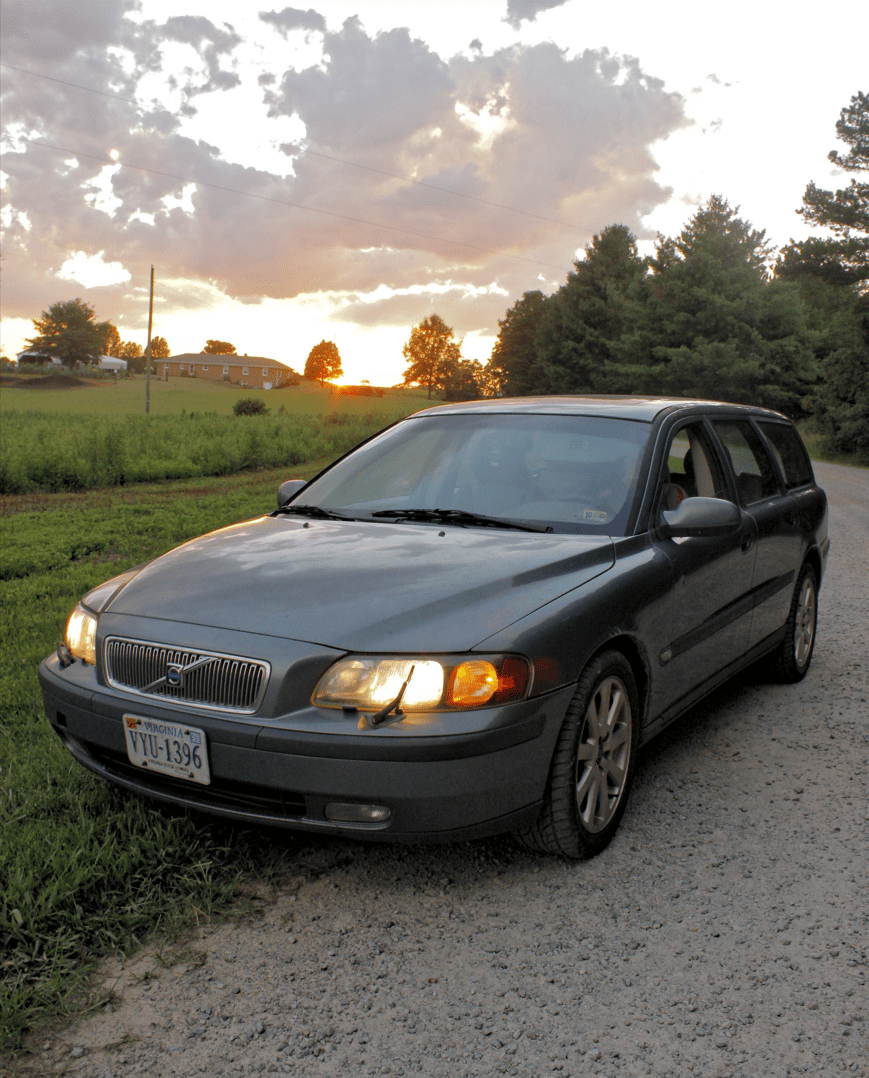 Volvo Station Wagon On A Country Road